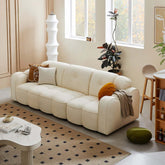 Three seater modern sofa with cat scratch resistant cloth fabric for durable comfort